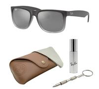 Ray-Ban RB4165 JUSTIN Klassische quadratische Form Sonnenbrille mit Brillen-Set, hohe Stegpassform, quadratische Sonnenbrille