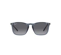 Ray-Ban RB4187 Chris 6592T3 Unisex Sonnenbrille, Transparent Blau/Grau schattiert, 54/18/145