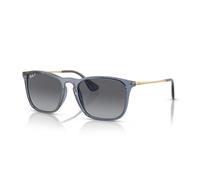 Ray-Ban RB4187 Chris 6592T3 Unisex Sonnenbrille, Transparent Blau/Grau schattiert, 54/18/145