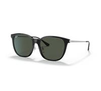 Ray-Ban RB4333D Square Sonnenbrille, Schwarz/Dunkelgrün, 55 mm