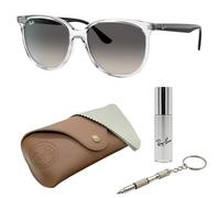 Ray-Ban RB4378 SONNENBRILLEN-SET | Exklusiv-Etui und Care-Kit | Polished Transparent/Grey Gradient