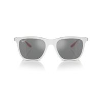 Ray-Ban Rb4433m Scuderia Ferrari Collection Quadratische Sonnenbrille, Weiß/Grau, verspiegeltes Silber, 54 mm