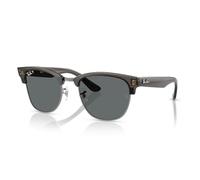Ray-Ban Rbr0504s Clubmaster Reverse Square Sonnenbrille, Transparentes Dunkelgrau auf Gunmetal/Polarisiertes Dunkelgrau, 51 mm