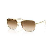 Ray-Ban Rechteckige Sonnenbrille RB3755 für Damen und Herren, Gold/Braun mit transparentem Farbverlauf, L