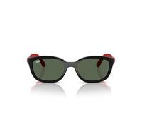 Ray-Ban Ry1632c Sonnenbrille, zum Aufstecken für Brille, 46 mm, Schwarz auf rotem Gummi/Dunkelgrün