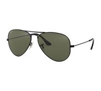 Ray-Ban AVIATOR 0RB3025 002/58 polarisiert Metall Pilot Schwarz/Schwarz Sonnenbrille, Sunglasses Schwarz/Schwarz Mittel