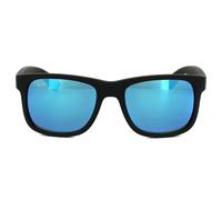 Ray-Ban Sonnenbrille Justin 4165 622/55 Gummi Schwarz Blau Spiegel Einheitsgröße