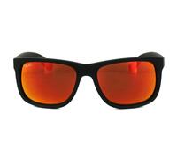 Ray-Ban Sonnenbrille Justin 4165 622/6Q Gummi Schwarz Rot Spiegel Einheitsgröße