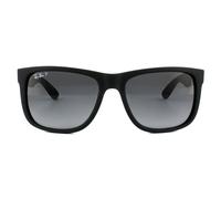Ray-Ban Sonnenbrille Justin 4165 622/T3 Schwarzer Gummi Grau Gradient Polarisiert Einheitsgröße