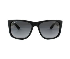 Ray-Ban Sonnenbrille Justin 4165 622/T3 Schwarzer Gummi Grau Gradient Polarisiert Einheitsgröße