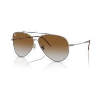 Ray-Ban Aviator Reverse Sonnenbrillen Gunmetal Fassung Braun Glas 59-11