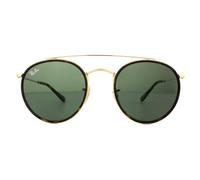Ray-Ban Sonnenbrille Runde Doppelbrücke 3647N 001 Gold Grün Einheitsgröße