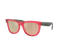 Ray-Ban Sonnenbrille Wayfarer Reverse Square Rbr0502s, Rot-Transparent/Dunkelbraun verspiegelt blasses Gold, 50 mm