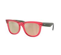Ray-Ban Sonnenbrille Wayfarer Reverse Square Rbr0502s, Rot-Transparent/Dunkelbraun verspiegelt blasses Gold, 50 mm