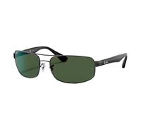 Ray-Ban 0RB3445 002/58 Metall Rechteckig Schwarz/Schwarz Sonnenbrille, Sunglasses Schwarz/Schwarz Extra Groß
