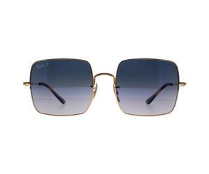 Ray-Ban Square RB1971 914778 polished gold blue grey gradient polarized sunglasses Einheitsgröße