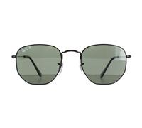 Ray-Ban Square Unisex poliert schwarz/grün polarisiert hexagonal RB3548N Sonnenbrille Einheitsgröße