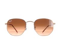 Ray-Ban Square Unisex Polierte Bronze Kupfer Braun Gradient Sechseckig RB3548N Einheitsgröße
