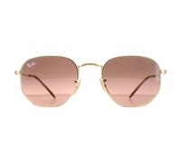 Ray-Ban Square Unisex Poliertes Gold Braun Gradient Sechseckig RB3548N Einheitsgröße