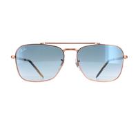 Ray-Ban Square Unisex Rose Gold Blau Gradient RB3636 New Caravan Einheitsgröße