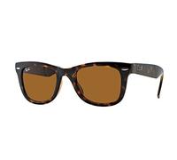 Ray-Ban Unisex Folding Wayfarer Sonnenbrille, Braun (Gestell: Havana, Gläser: Hellbraun Verlauf 710), Large (Herstellergröße: 54)