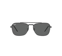 Ray-Ban NEW CARAVAN 0RB3636 002/B1 Metall Panto Schwarz/Schwarz Sonnenbrille, Sunglasses Schwarz/Schwarz Groß