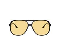 Ray-Ban Unisex 0RB2198 UV-geschützte quadratische Sonnenbrille, Schwarzer Rahmen / gelbe Gläser, M