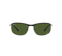 Ray-Ban Sonnenbrille - RB3671CH - 9144P1 - 60mm - Schwarz, Silber, Rechteck, polarisiert, polarized