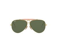 Ray-Ban Unisex Aviator Shooter Sonnenbrille, Gold (Gestell: Gold, Gläser: Grün Klassisch 001), Large (Herstellergröße: 58)