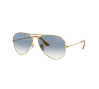 Ray-Ban Unisex Aviator Sonnenbrille, Gold (Gestell: Gold Glas: Verlauf Hellblau 001/3f), L EU