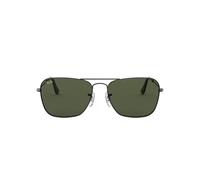 Ray-Ban Unisex Caravan Sonnenbrille, Grau (Gestell: Gunmetal, Gläser: Grün Klassisch 004), Large (Herstellergröße: 55)