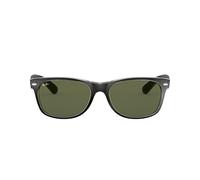 Ray-Ban Unisex - Erwachsene Sonnenbrille New Wayfarer, Gr.52mm (Gestell: Schwarz,Transparent; Gläser: grün)