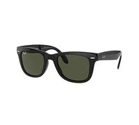 Ray-Ban Unisex Folding Wayfarer Sonnenbrille, Schwarz (Gestell: Schwarz, Gläser: Grün Klassisch 601), Large (Herstellergröße: 54)