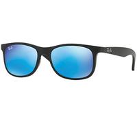 Ray-Ban Unisex-Kinder 9062s Sonnenbrille, Schwarz (Matte Black On Black/Flashblue), 48