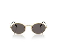 Ray-Ban Unisex Rb3547n Oval Flat Lens Sonnenbrille, Gold/Dunkelgrau
