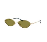 Ray-Ban RB3757 9211/2 56 Oval Metal Frames Sonnenbrille, Gold Metal, Green Lens