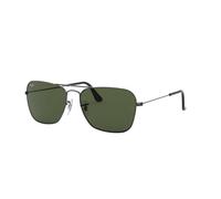 Ray Ban Unisex Sonnenbrille Caravan, Gr. Large (Herstellergröße: 58), Grau (Gestell: Gunmetal, Gläser: Grün Klassisch 004)