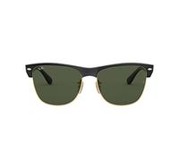 Ray Ban Unisex Sonnenbrille CLUBMASTER OVERSIZED, Gr. Large (Herstellergröße: 57), Schwarz (Gestell: schwarz, Gläserfarbe: grün klassisch, Umrandung der Gläser: gold 877)