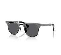Ray-Ban Unisex-Sonnenbrille, gebürstet, schwarz auf silbernem Rahmen, grüne Gläser G-15, 51 mm, Grau / Schwarz (Plomizo Brushed/Polar Black), 51 mm