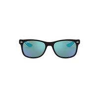 Ray Ban Unisex Sonnenbrille New Wayfarer Junior, Gr. Medium (Herstellergröße: 47), Schwarz (Gestell: Schwarz, Gläser: Blau verspiegelt 100S55)