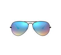 Ray Ban Unisex Sonnenbrille RB3025, Gr. Large (Herstellergröße: 55), Schwarz (Gestell: schwarz, Gläser: blau gradient, verspiegelt 002/4O)