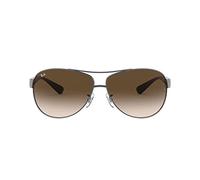 Ray-Ban Unisex RB3386 Sonnenbrille, Mehrfarbig (Gestell: Gunmetal/Schwarz, Gläser: Braun Verlauf 004/13), X-Large (Herstellergröße: 63)