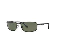 Ray-Ban Unisex Sonnenbrille RB3498, Gr. 61 mm, Gra(Einfarbig), Schwarz (Gestell: Schwarz, Gläser: Grün Klassisch 002/71), Large (Herstellergröße: 61)