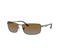 Ray Ban Unisex Sonnenbrille RB3498, Gr. X-Large (Herstellergröße: 61), Mehrfarbig (Gestell: gunmetal-matt, Gläser: grau verlauf-braun polarisiert 029/T5)