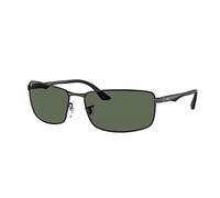 Ray Ban Unisex Sonnenbrille RB3498, Gr. X-Large (Herstellergröße: 64), Schwarz (Gestell: Schwarz, Gläser: Grün Klassisch 002/71)