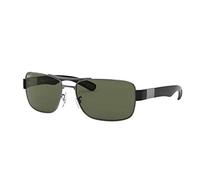 Ray Ban Unisex Sonnenbrille RB3522, Gr. X-Large (Herstellergröße: 64), Mehrfarbig (Gestell: Gunmetal, Gläser: Polarized Grün Klassisch 004/9A)