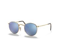 Ray Ban Unisex Sonnenbrille ROUND METAL, Gr. Small (Herstellergröße: 50), Gold (Gestell: gold,Bügel: havana, Gläser: leichtes blau 001/9O)