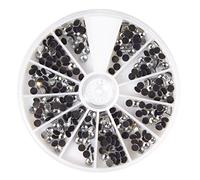 Rayher 15129801 Hotfix Strasssteine aus Glas, 4 mm ø, Farbe: bergkristall, Sortierbox 288 Stück, Glas-Strasssteine, Schmucksteine zum Aufbügeln