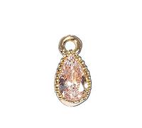 Rayher 22779616 Metall Mini-Strassanhänger Tropfen, gold, 4.5x6.5mm, SB-Btl. 2Stück, Normal