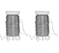 Rayher 2402500 Silberdraht mit Kupferkern, 0,30 mm ø, Kunststoffspule 100 m, nickelfrei, Silberdraht zum Basteln, Bindedraht, Wickeldraht, Schmuckdraht (Packung mit 2)